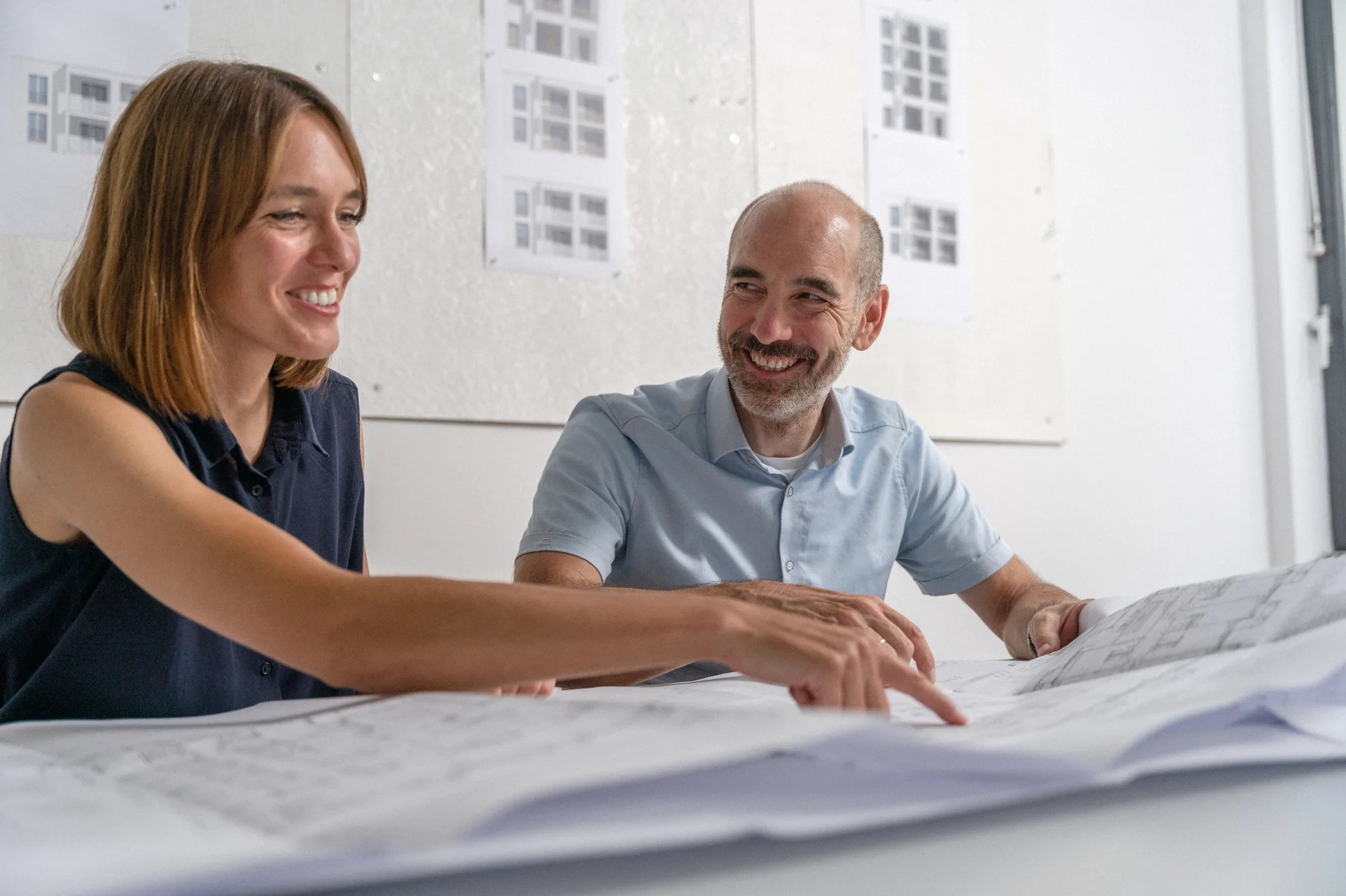 Charlotte Reith und Marcus Sirl, Maier Neuberger Architekten, an den Plänen von THE ONE